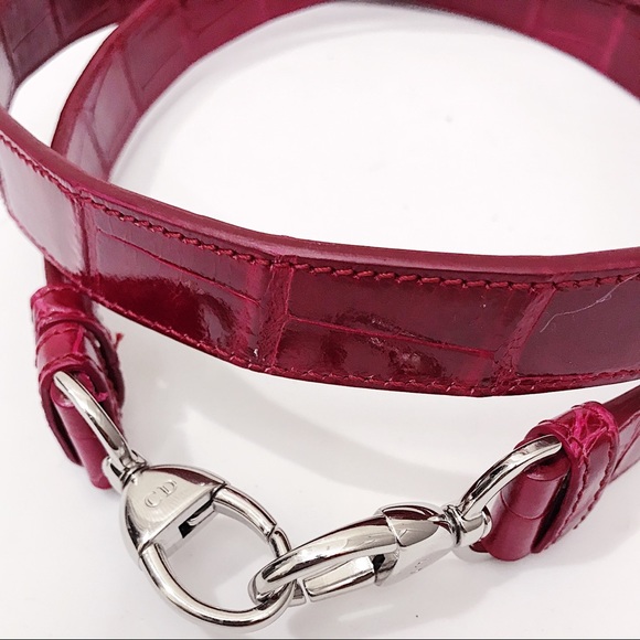 Dior Pink Alligator Skin Replacement Bag Strap - Picture 7 of 8